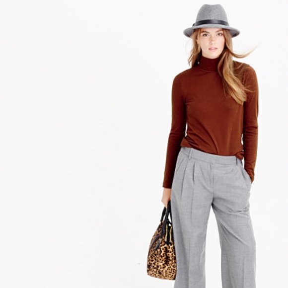 J. Crew Tops - J. Crew Tissue Turtleneck Shirt Cabernet Size XS